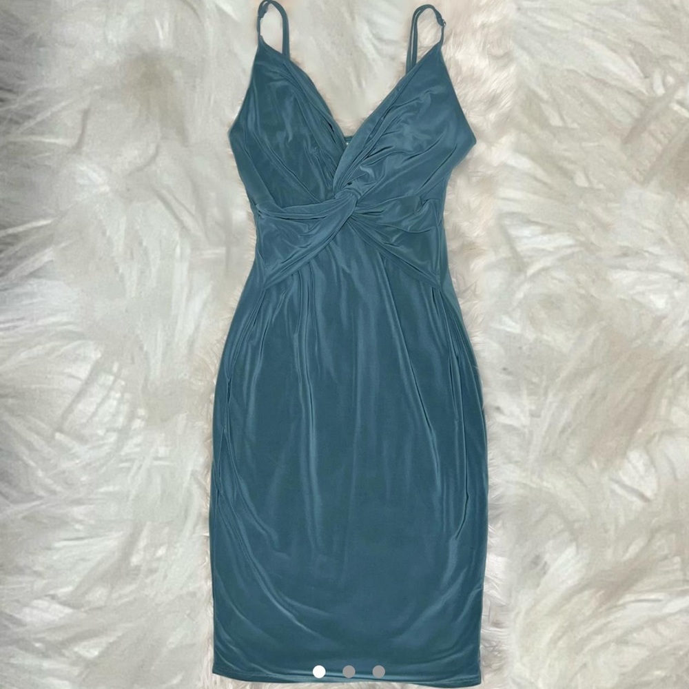 blue dress w/ knotted front from Charlotte Russe